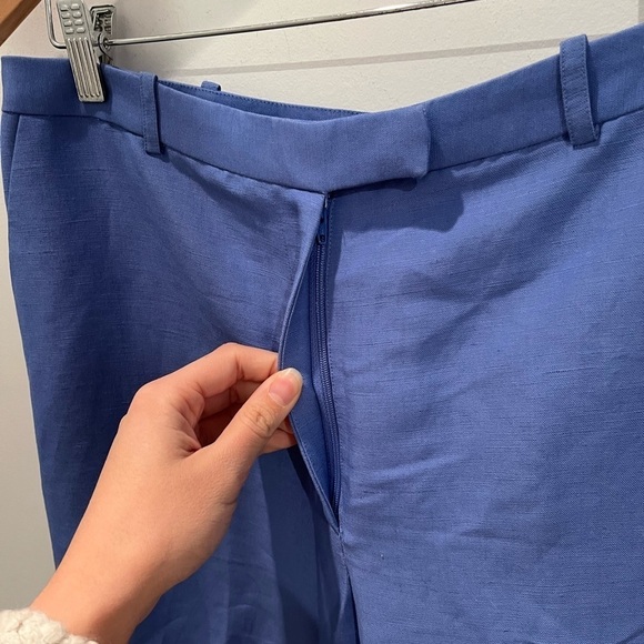 VINTAGE LIZ CLAIBORNE Linen Blend Wide Straight Leg Trousers - Picture 3 of 5